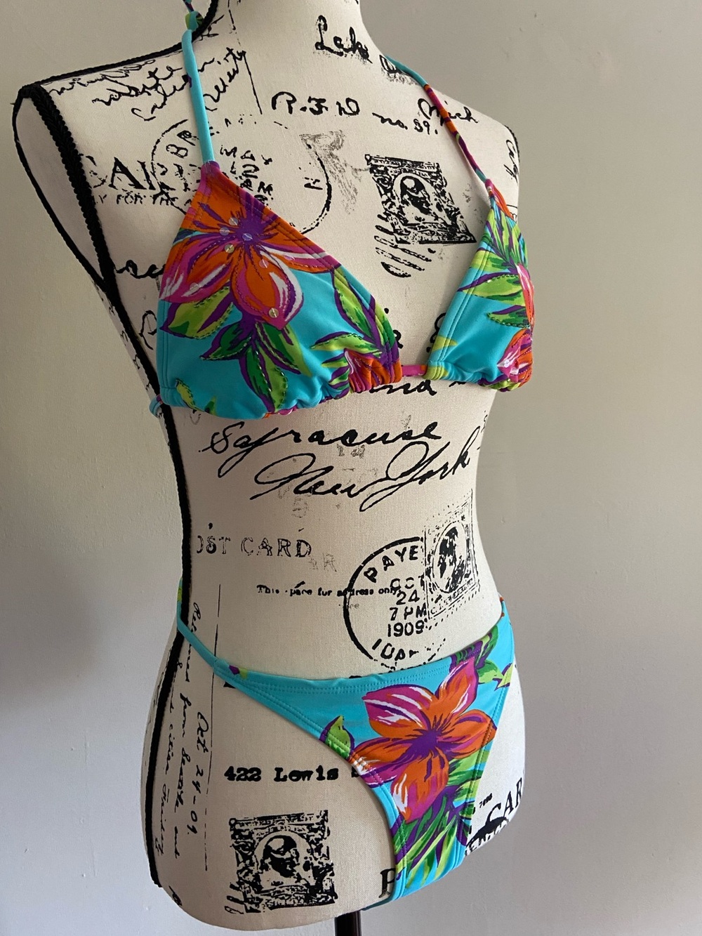 Blue Floral Bikini Set